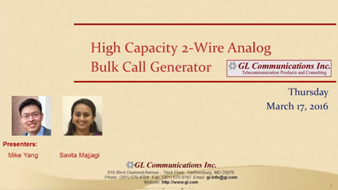 High Capacity 2-wire Analog Bulk Call Generator
