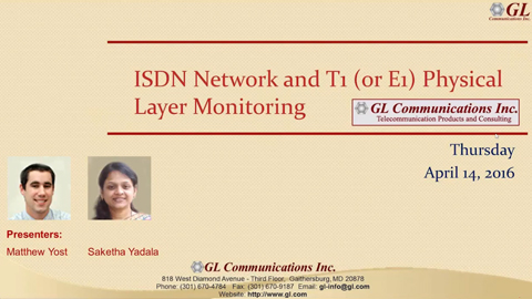 ISDN Network and T1 (orE1) Physical Layer Monitoring
